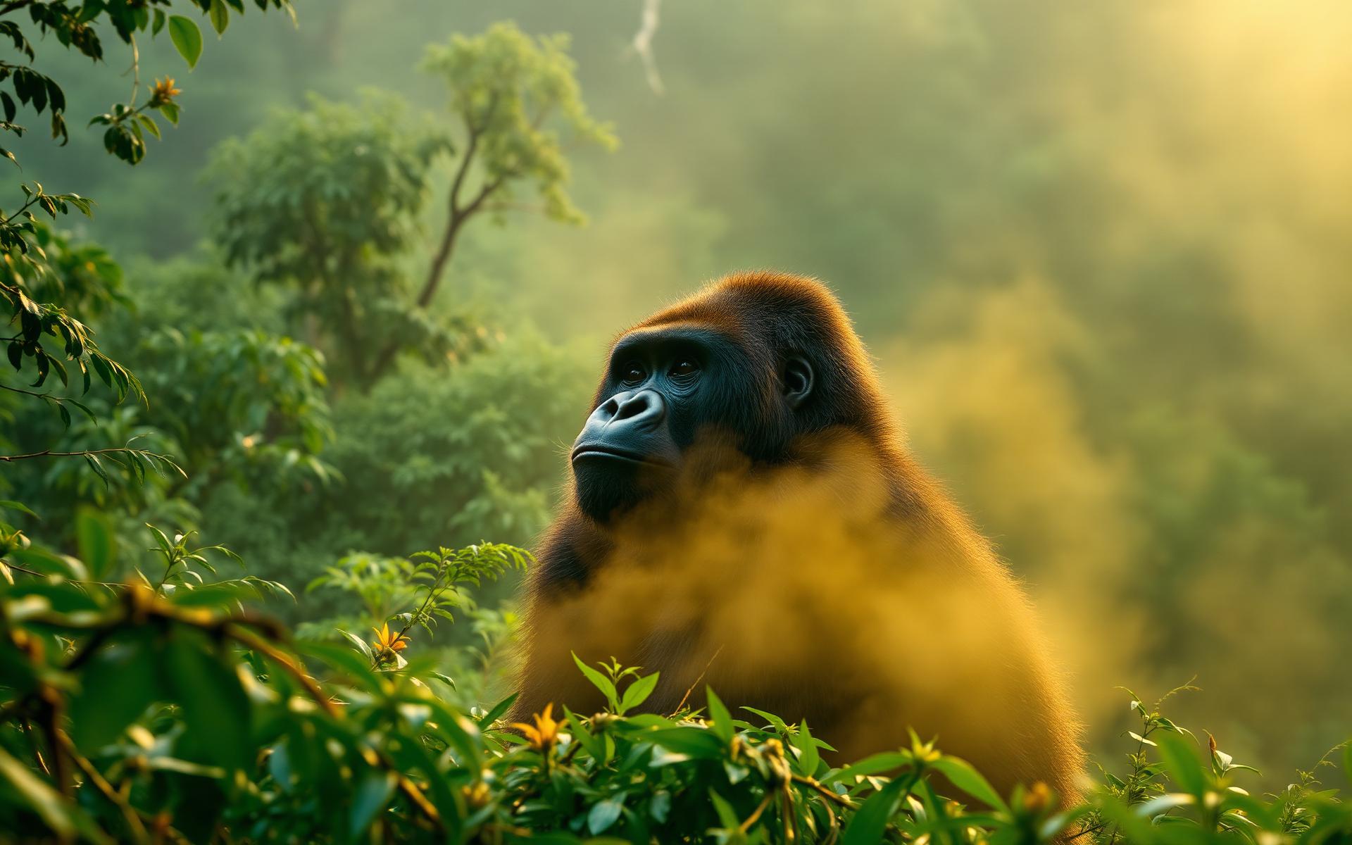 Silverback mountain gorilla in Bwindi Impenetrable Forest, Uganda